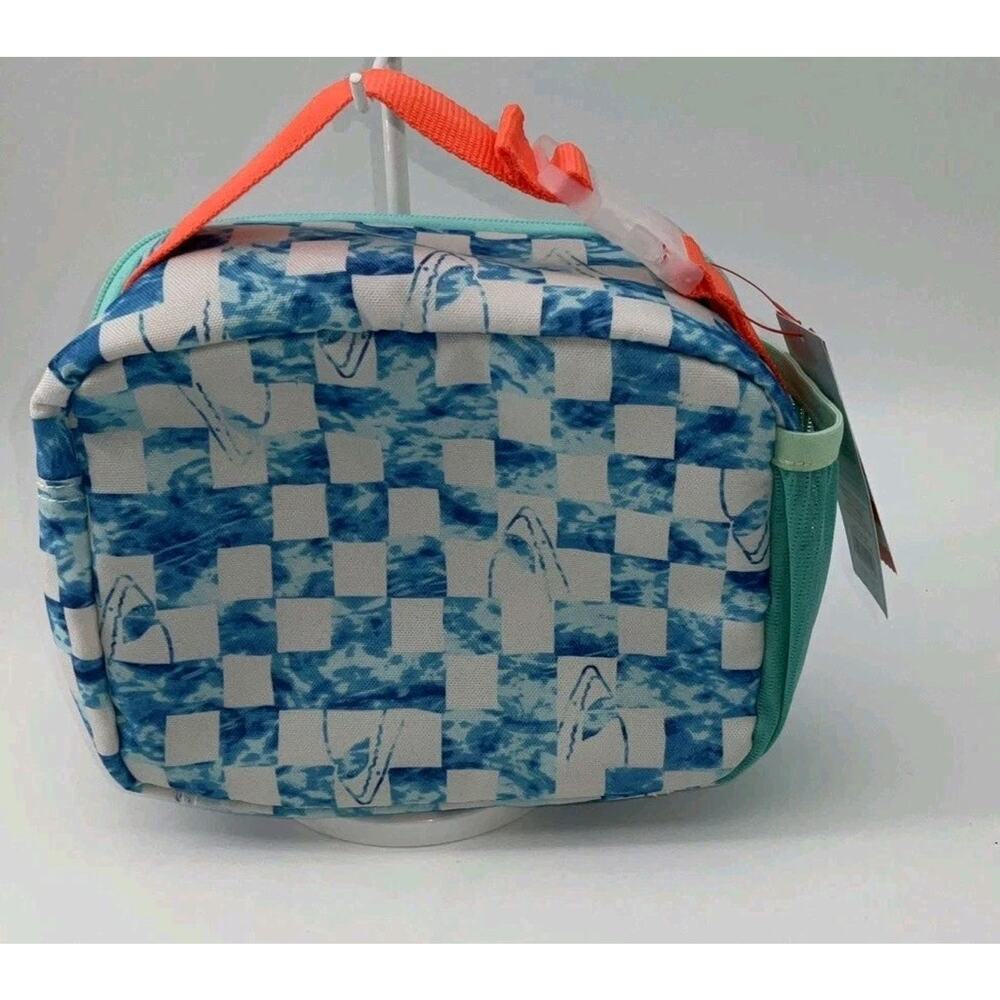 Cat and Jack Checkered Shark Lunch Bag w/ Buckled Strap - Picture 2 of 5